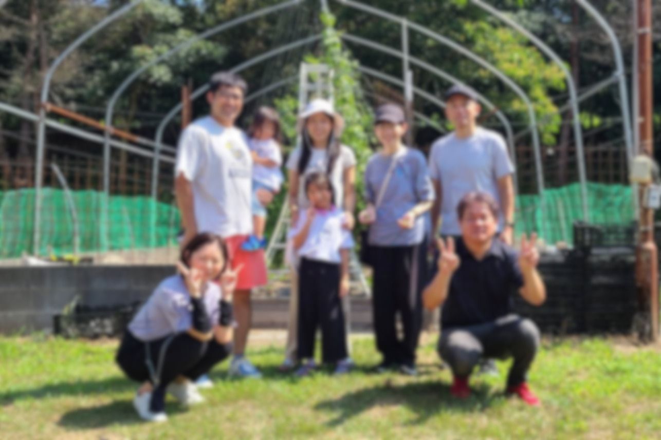 収穫エリアで記念撮影