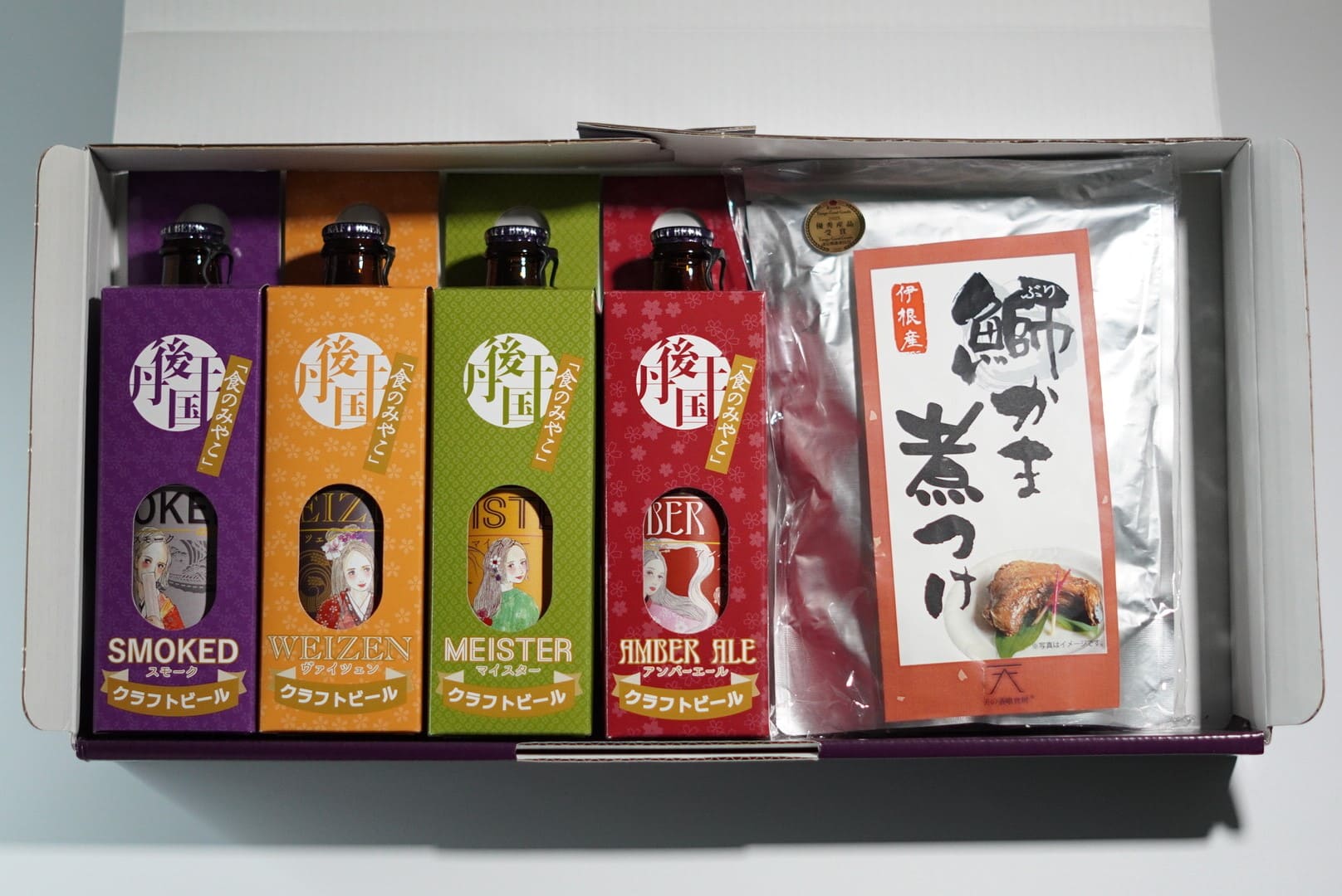 選べるクラフトビール4本と伊根産鰤かま煮つけセット｜丹後王国