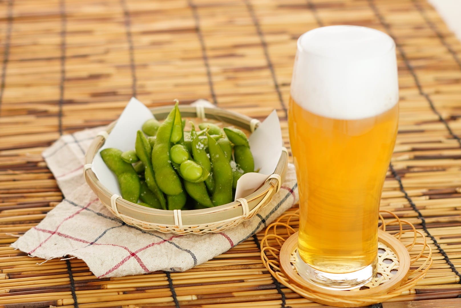 ビールと丹後の枝豆セット（琴引きの塩付き）