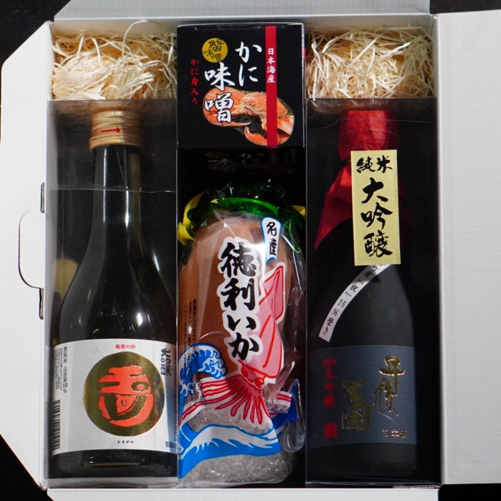 丹後の地酒と蟹みそ＆徳利いかのおつまみセット